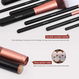 Syntus Makeup Brush Set, 16 Makeup Brushes & 4 Blender Sponge & 1 Brush Cleaner Premium Synthetic Foundation Powder Kabuki Blush Concealer Eye Shadow Makeup Brush Kit, Black Golden